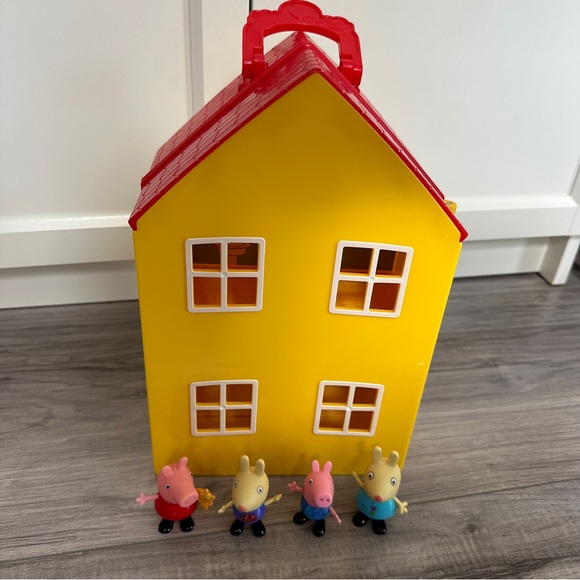 2003 Peppa Pig's Deluxe House Playset dollhouse with 4 figures lot - Picture 4 of 11